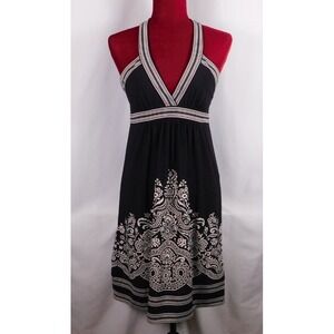 BCBGMazAzira Halter V-neck Backless Cocktail Tie Back Party Summer Dress A192